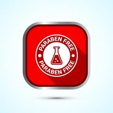 Paraben free icon design, suitable for product label. Red Shadow Button Desig Stock Illustration