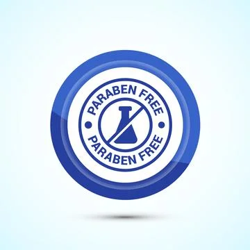 Paraben free icon design, suitable for product label. Blue Color Button Desig Stock Illustration