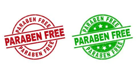 PARABEN FREE Round Watermarks Using Scratched Surface Stock Illustration