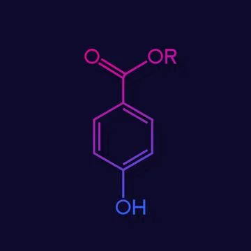 Paraben molecule chemical structure, vector Ilustración de archivo