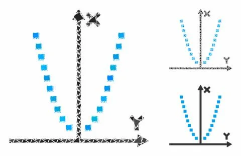 Parabole plot Composition Icon of Inequal Pieces Ilustración de archivo