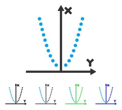 Parabole Plot Flat Icon Ilustración de archivo