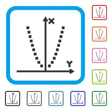 Parabole Plot Framed Icon Ilustración de archivo