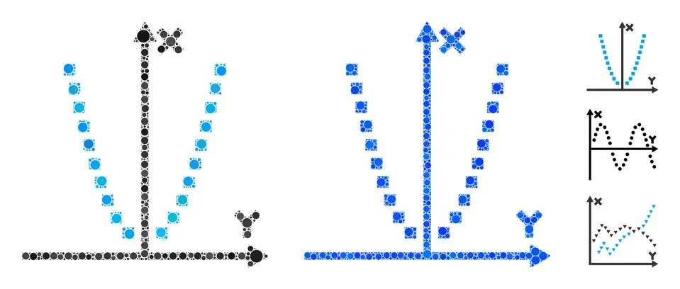 Parabole Plot Mosaic Icon of Round Dots Stock Illustration
