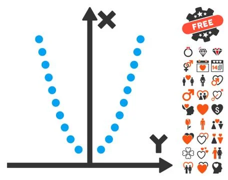 Parabole Plot Pictograph With Bonus Ilustración de archivo