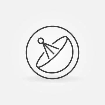 Parabolic Antenna in Circle vector concept outline icon Stock-Illustration