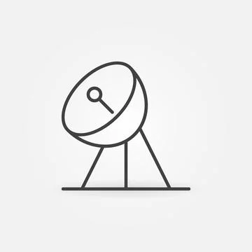 Parabolic Antenna Receiver vector concept linear icon Illustrazione stock