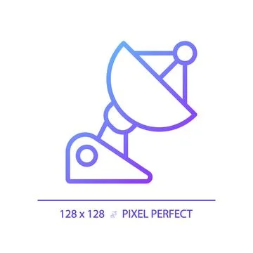 Parabolic dish pixel perfect gradient linear vector icon Stock Illustration