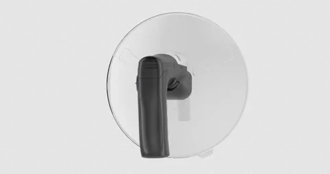Parabolic microphone rotation animation seamlessly loopable. 3D rendering i.. Vídeos de archivo 337797459