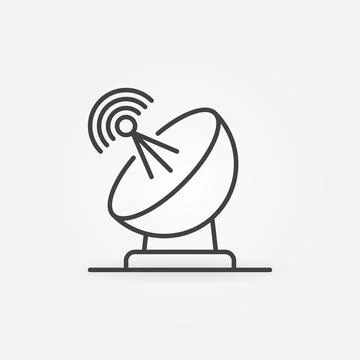 Parabolic Satellite Antenna vector concept outline icon Stock-Illustration