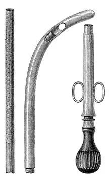Paracentesis probe equipped with its flexible metal chuck, vinta イラスト素材