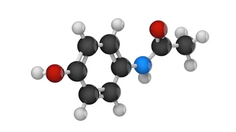 Paracetamol. C8H9NO2. Seamless loop. White background Stock Footage 154230685