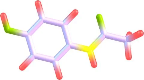 Paracetamol molecular model Stock Illustration