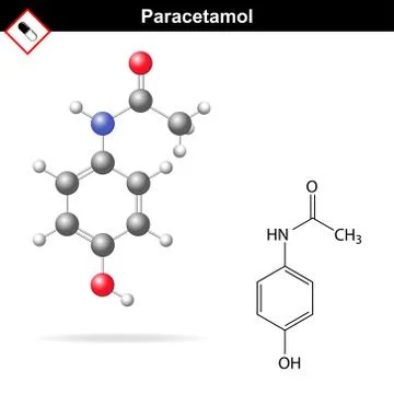 Paracetamol molecular structure Stock Illustration
