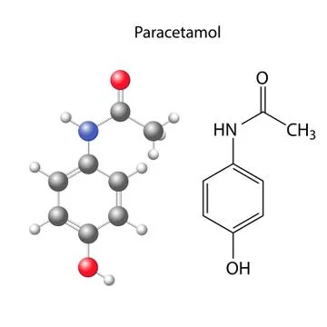 Paracetamol - structural chemical formula Stock Illustration