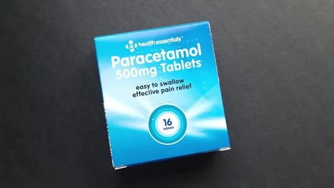 Paracetamol tablets in box rotates slowly Video stock 245505526