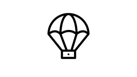 Parachute up and down icon animation isolated on white background 스톡 동영상 341669656