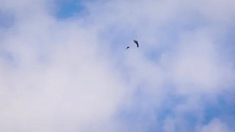 A parachute and a man in the sky. Stock Footage 95013300