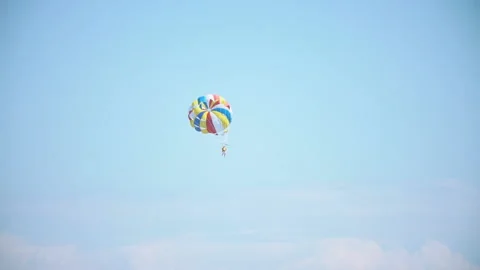 Parachute attached to the boat Stock Footage 125881752