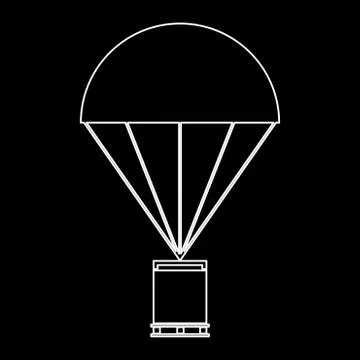 Parachute with cargo   the white path icon . イラスト素材