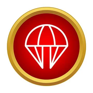 Parachute deploying in red circle icon design Stock Illustration
