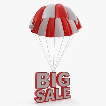 Parachute with Discount Sign 3D Model