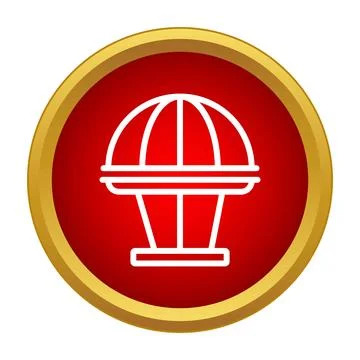 Parachute dropping cargo package delivering services icon Illustrazione stock