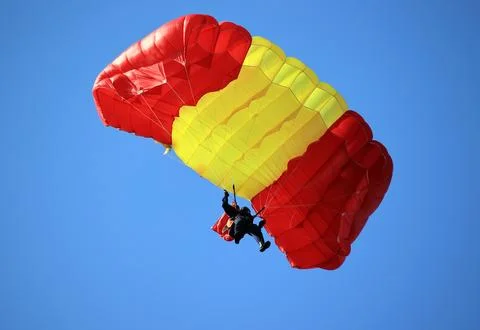 Parachute flight Stock Photos