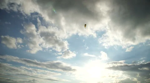 Parachute flying in the sky Video stock 55301613