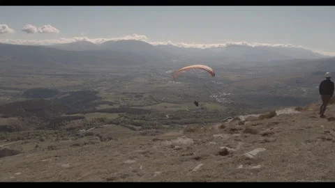 Parachute flying in the sky Stock Footage 171175653