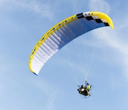 Parachute flying in the sky Stock Photos