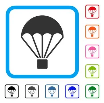 Parachute Framed Icon Stock Illustration