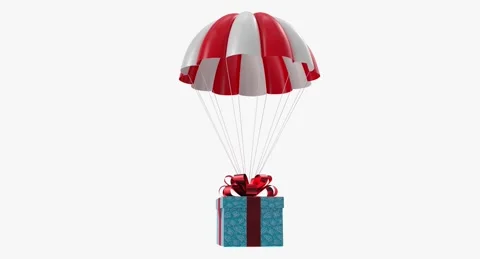 Parachute With Gift Box Stock Footage 285041189