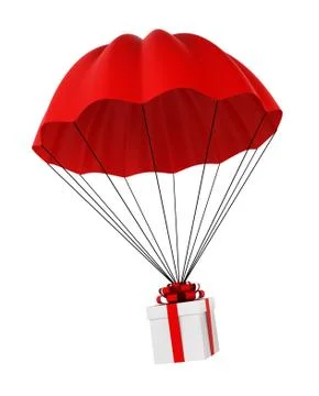 Parachute with a gift box Stock Illustration