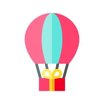 Parachute Gift box vector illustration, flat style icon Stock Illustration