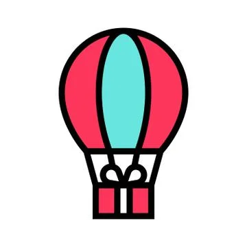 Parachute Gift box vector illustration, filled style icon Stock Illustration