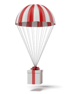 Parachute with a gift Stock Illustration