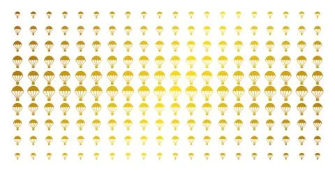 Parachute Golden Halftone Array Stock Illustration
