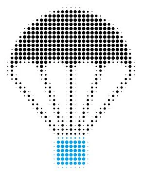 Parachute Halftone Icon Ilustración de archivo