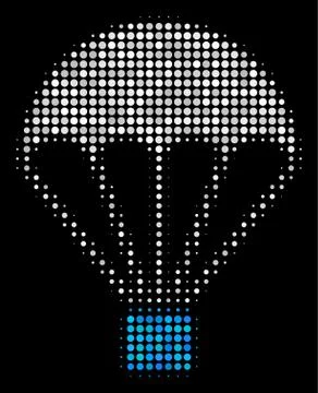 Parachute Halftone Icon Stock Illustration