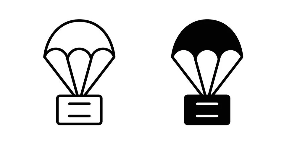 Parachute icon design. Simple Vector illustrations.. Stock Illustration