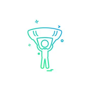 Parachute icon design vector イラスト素材