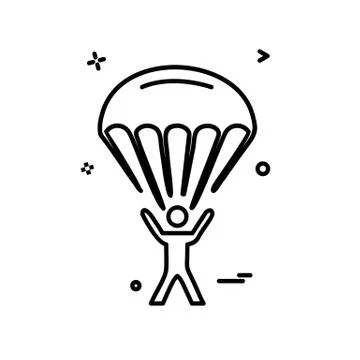 Parachute icon design vector 스톡 일러스트