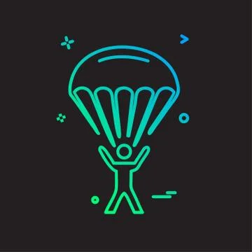 Parachute icon design vector 스톡 일러스트