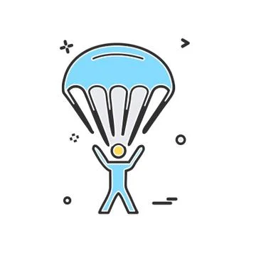 Parachute icon design vector 스톡 일러스트