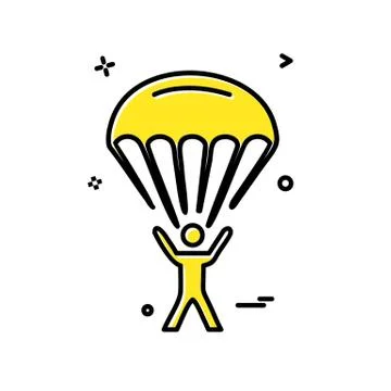 Parachute icon design vector Illustrazione stock