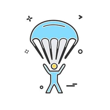 Parachute icon design vector 스톡 일러스트