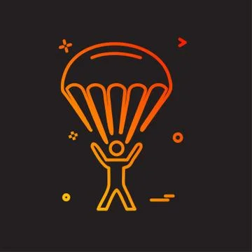 Parachute icon design vector Illustrazione stock