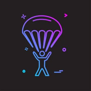Parachute icon design vector 스톡 일러스트
