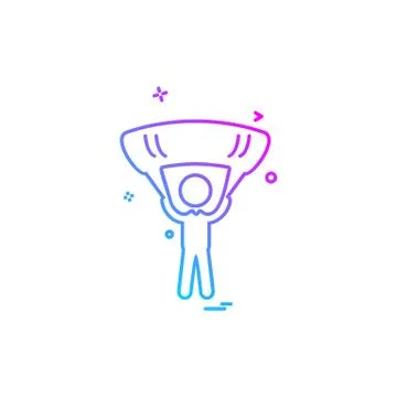 Parachute icon design vector 스톡 일러스트